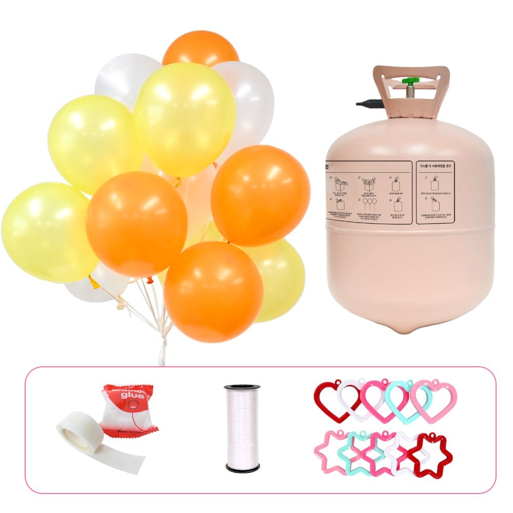 헬륨가스 30개용 펄오렌지톤풍선 세트