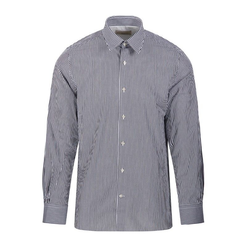 오피신제네랄 오피시네 제네랄레 버튼 프론트 스트라이프 지아코모 셔츠 S25MSHI017 BLACK W