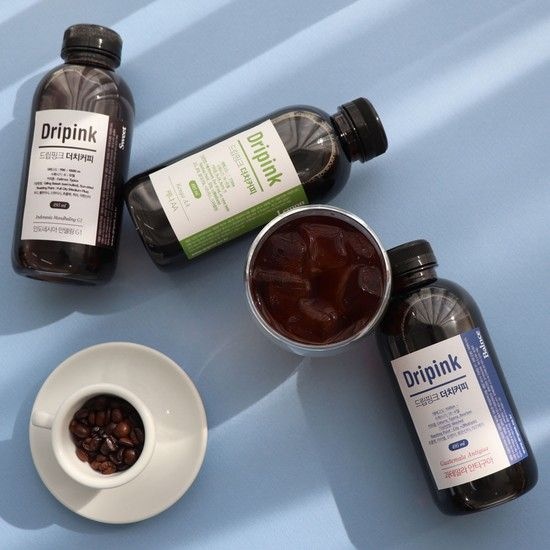 (주)드립핑크 디카페인 500ml x 4병 더치커피(콜드브루)원액 카페인 99.9% 제거 시나몬 오렌지