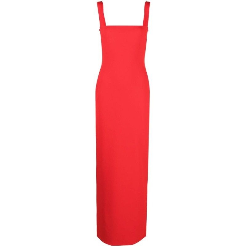 SOLACE LONDON 솔라스 런던 스퀘어넥 하네스 스트랩 맥시 원피스 OS31079 RED