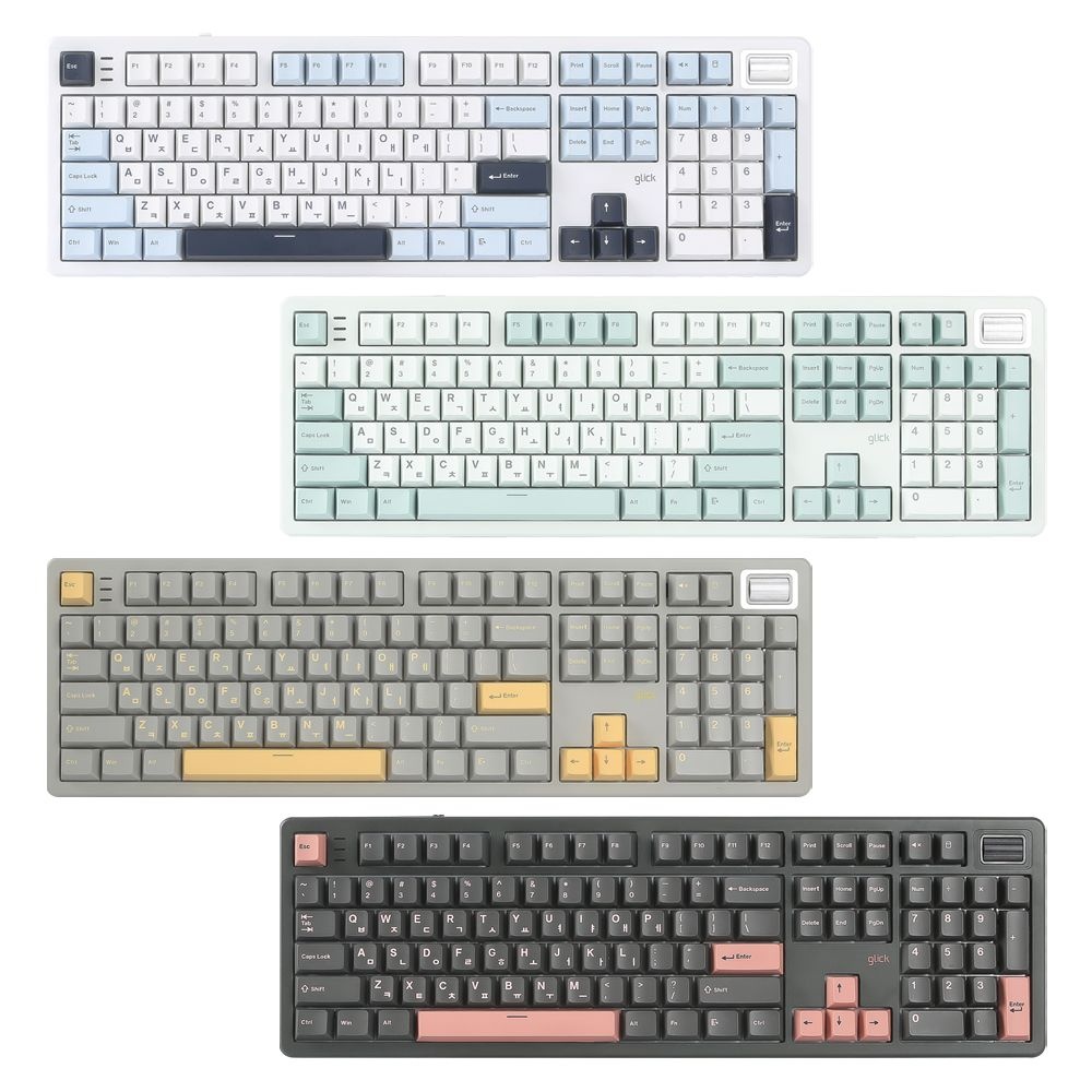 ㈜이지넷유비쿼터스 지클릭커 제주WK107 1K 파도스위치 풀윤활 무선 블루투스 기계식 키보드 제주바다 무소음특주축 37g