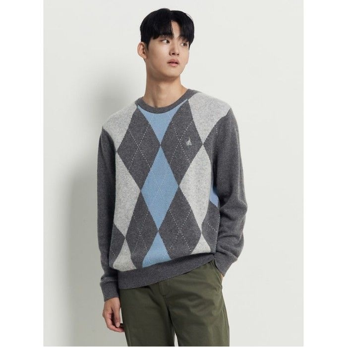 빈폴 멘 아가일 니트 그레이 BC5951C343