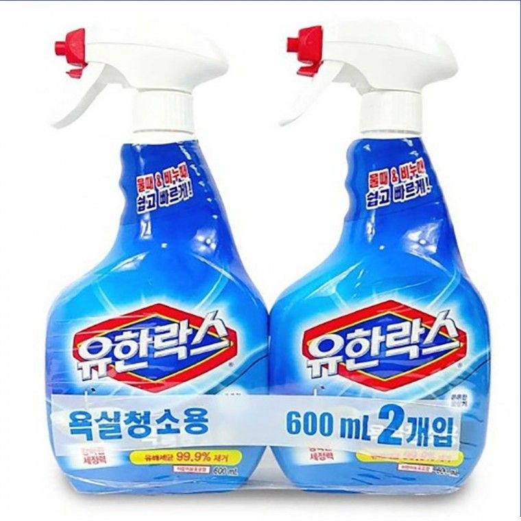 유한락스 욕실청소용 600ml+600ml 세정제 곰팡이제거 화장실청소 락스