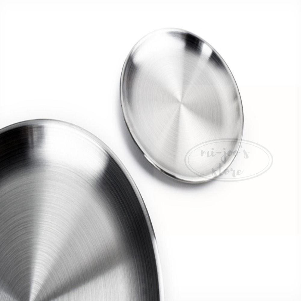 미주니상점 스텐 원형 접시 쟁반 스텐그릇 둥근접시 접시볼