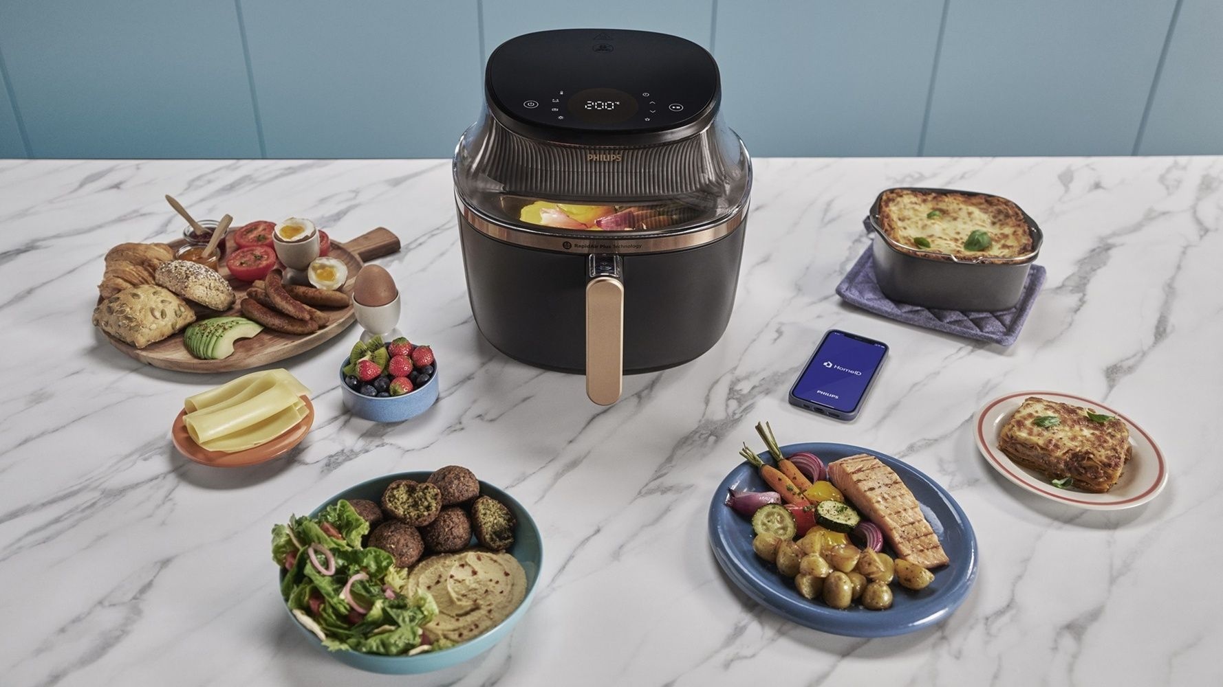 [해외] 필립스 유리 에어 프라이어 글라스 투명 프라이기 오븐 튀김기 NA332