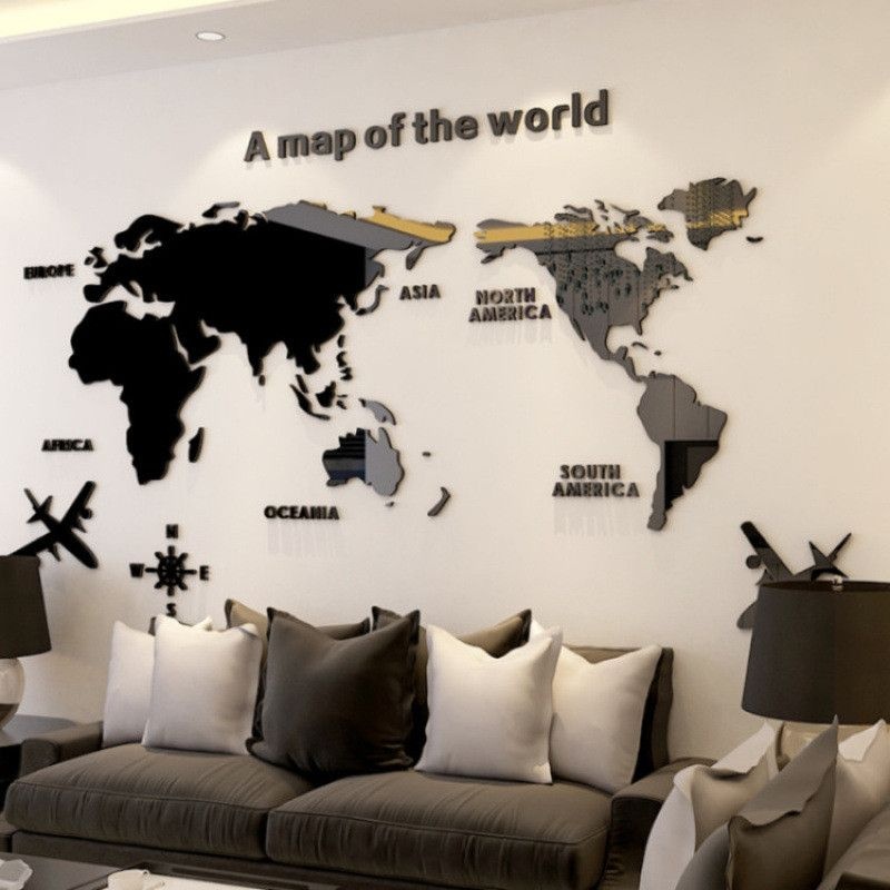 [해외] 3D 입체 세계지도 벽장식 유럽지도보기 아크릴 대형 인테리어 소품 거실 침실 카페 문화 공간 꾸미기 회의실