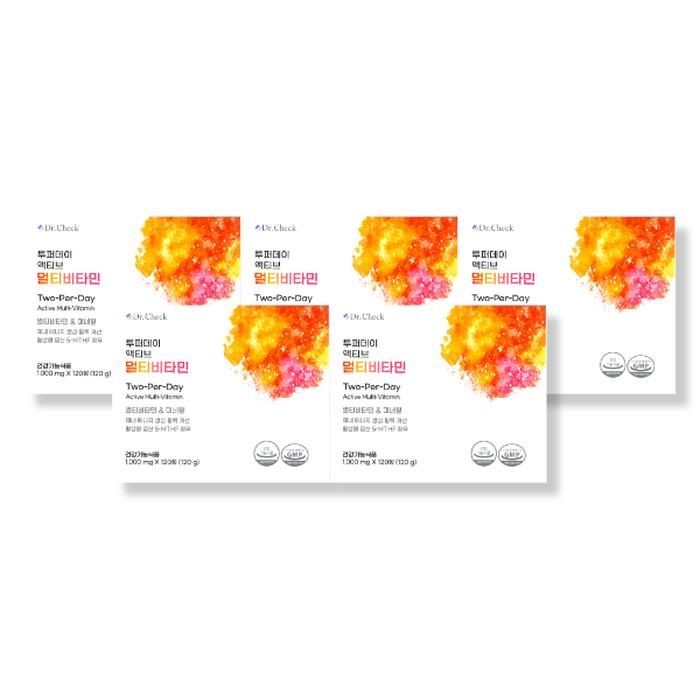 닥터체크 투퍼데이 액티브 멀티비타민 1000mg x 120정 5박스