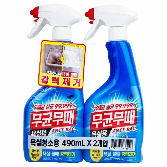 허브향 무균무때 2개입 안티박 욕실 490ml 세정제 기획 물때