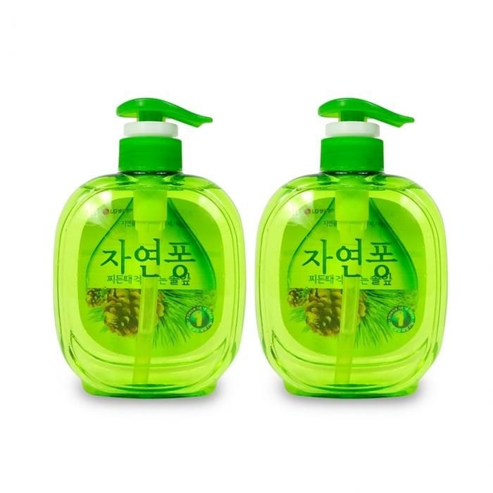 자연퐁 비린내 본품)-2개 주방세제 설거지 찌든때 솔잎(490ml 기름기