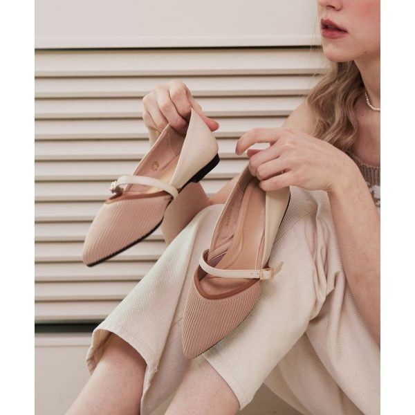 세스띠 니트 포인트토 메리제인 플랫 (PINK) 218539