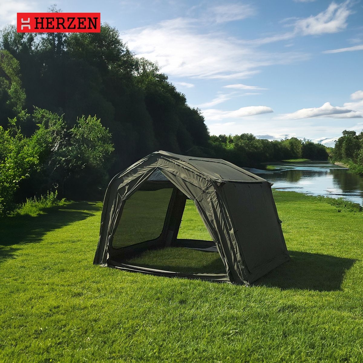 에르젠 포레스트 스퀘어 / 에어텐트 에어쉘터 전실형 투룸텐트 6면 PVC패널 도킹