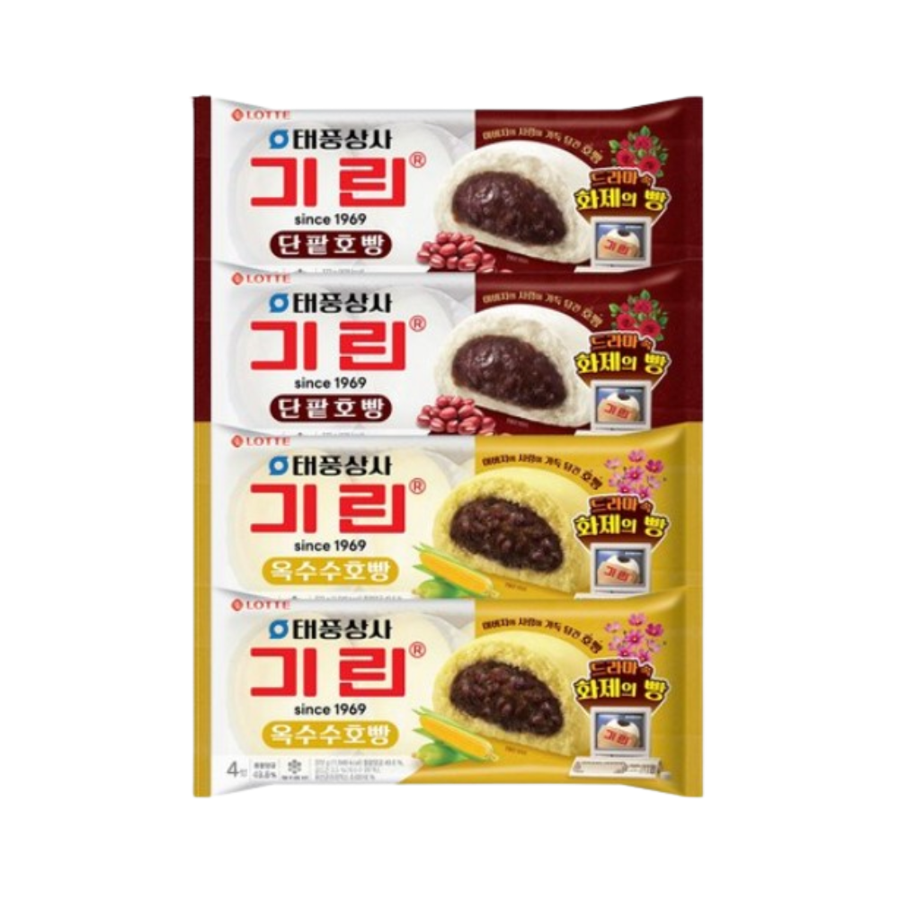 롯데웰푸드 태풍상사 기린 팥호빵 4입 2봉 + 옥수수호빵 4입 2봉