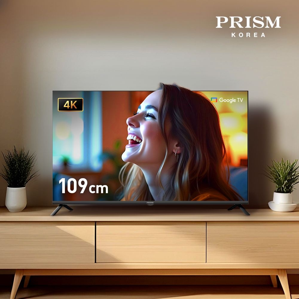 프리즘코리아 [25년형] 프리즘 CP43G5 109cm 국내최초 구글5.0 스마트 4K UHD TV DLG120Hz 프리핫키 지원 패널 5년 무상보증
