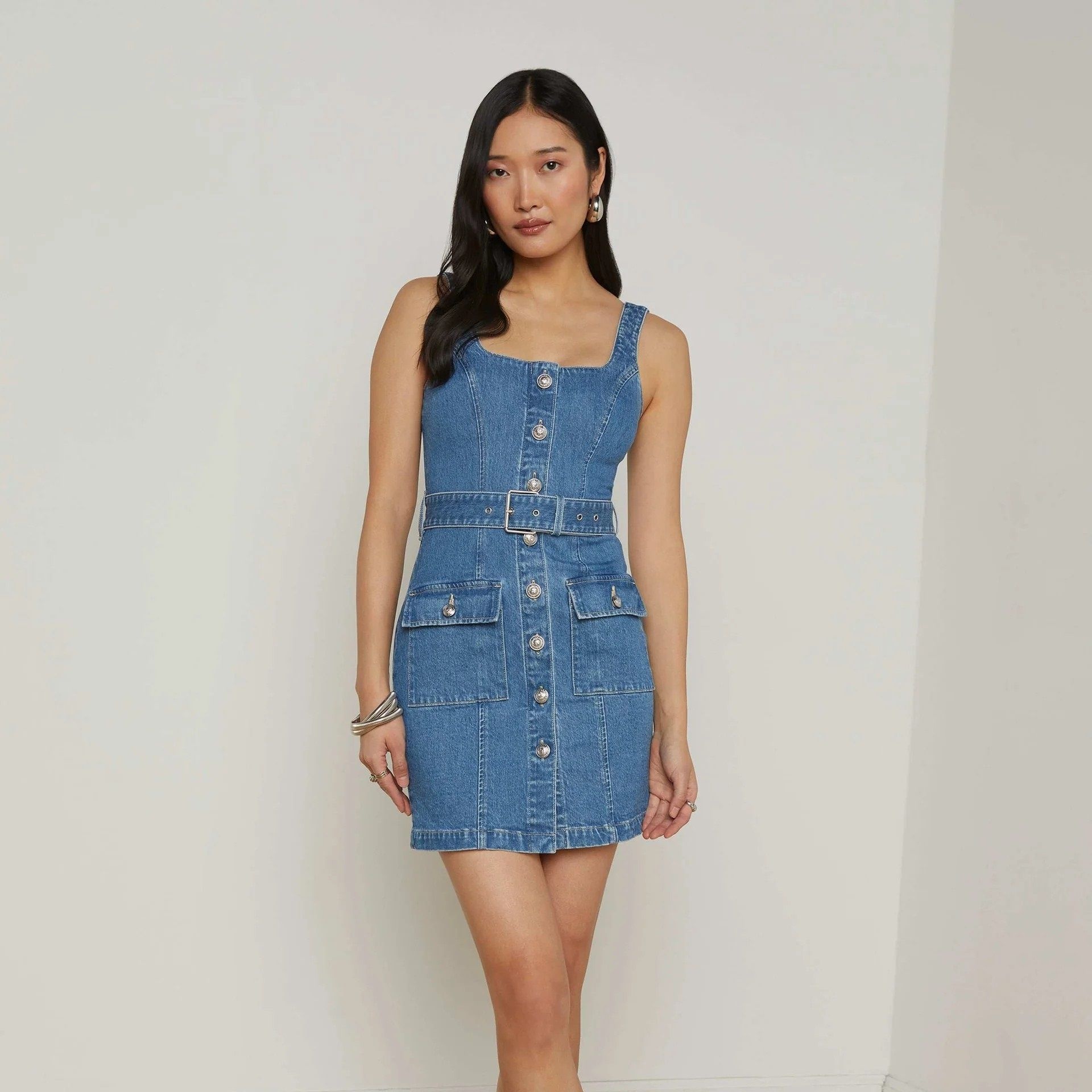 [롯데백화점] 라장스 [예지 착용] Midy Denim Dress 61569NNBBB TIPT LE1219840364