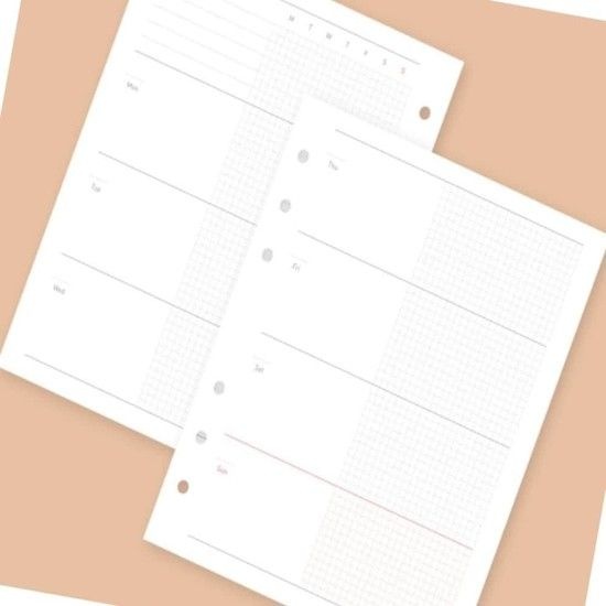 A6 위클리 다이어리 리필 노트 6공 포켓형 무지노트 속지 체크리스트노트 내지 포켓노트