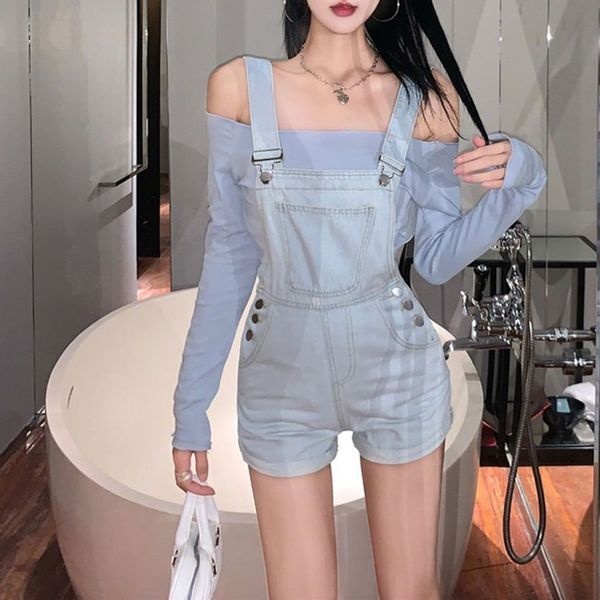 [하프클럽]모노무드 파티룩 데님 청바지 클럽룩 미니 멜빵 캐주얼룩