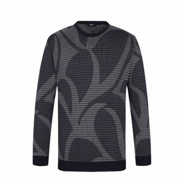 [팬텀] 골프 KQF 211D1SR001_NA 남성 나뭇잎 패턴 자가드 니트