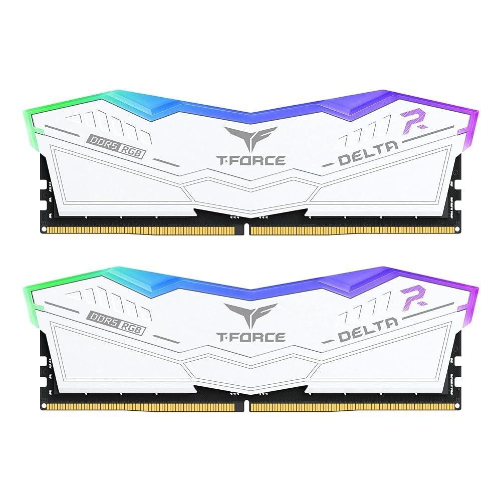 [해외] TEAMGROUP T포스 델타 TUF 게이밍 얼라이언스 RGB DDR5 RAM 32GB 키트 (2x16GB) 5200 CL40 데스크탑 메모리 모듈 RAM 블랙