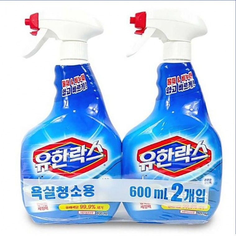 유한락스 욕실청소용 600ml+600ml 세정제 곰팡이제거 화장실청소 락스