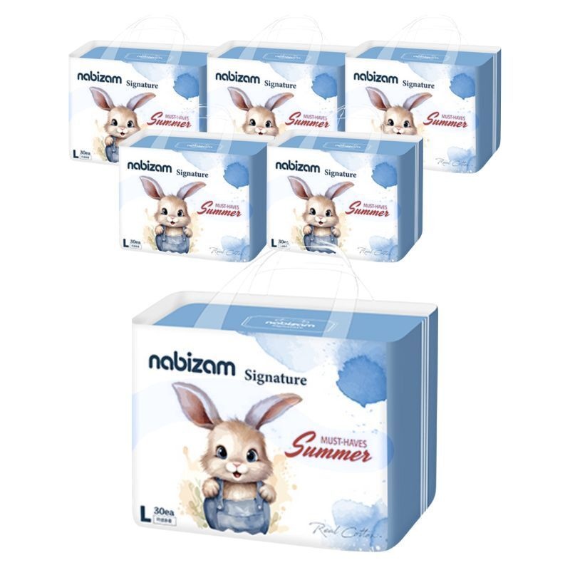 나비잠 시그니처(썸머팬티)▶대형▶30매x6팩 순면함유 무자극원단 통잠 여름 기저귀