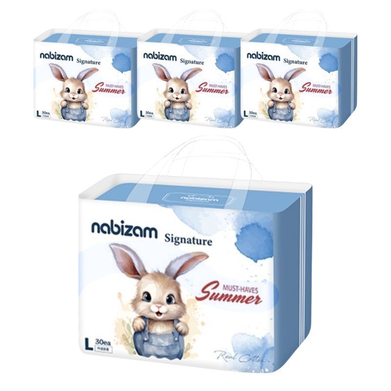 나비잠 시그니처(썸머팬티)▶대형▶30매x4팩 순면함유 무자극원단 통잠 여름 기저귀