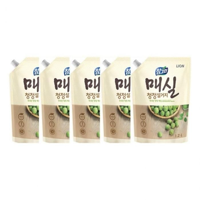 기타 제조사 매실 1종세정제 LION 5개입 1kg 라이온코리아 설거지 주방 참그린 주방세제 리필