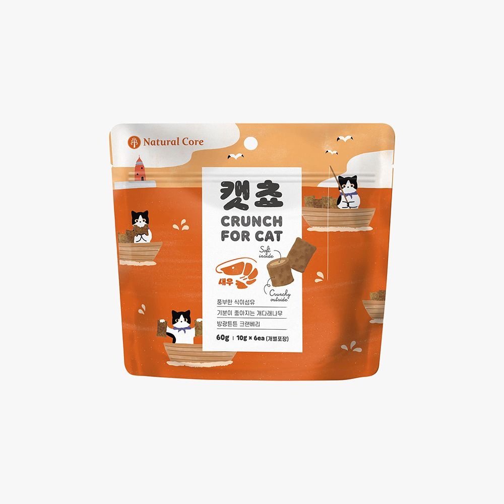 네츄럴코어 캣쵸 60g 새우 고양이간식