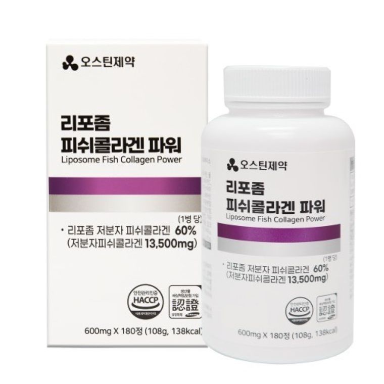 오스틴제약 - 리포좀 피쉬콜라겐 파워 600mg x 180정