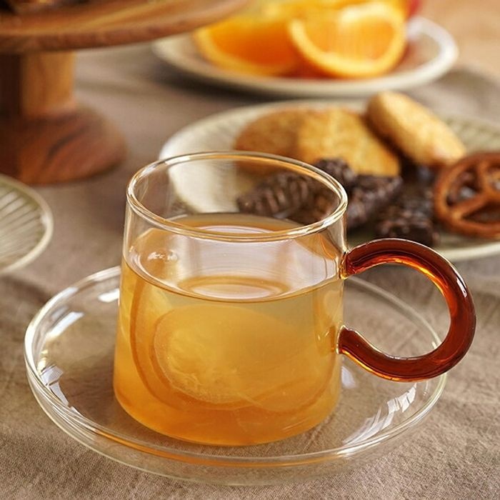 스콘 [해외] 스콘 (Skon) 글래스 머그 링 앰버 HS3072 투명 유리 머그잔 260ml