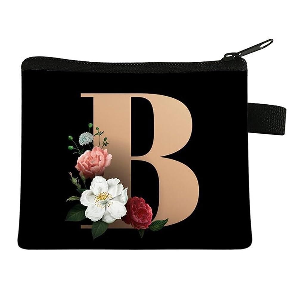 WAURCSY [해외] WAURCSY Lnitial 대형 토트백 쇼핑백 꽃무늬 글자 맞춤형 메이크업 가방 모노그램 선물 신부 들러리 결혼식, 선물., 블