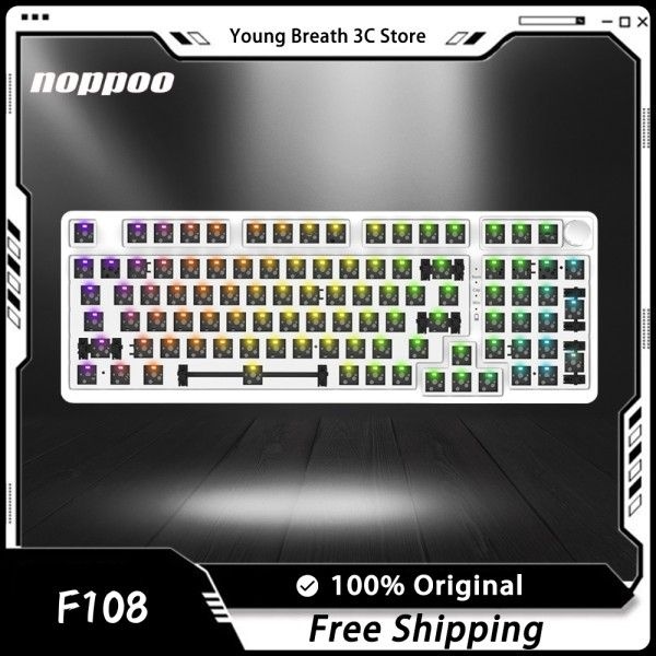 Noppoo F108 기계식 키보드 키트 3 모드 게임용 RGB 핫