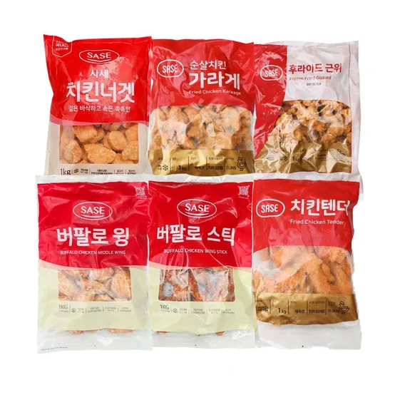 사세 치킨 1kg 버팔로윙 버팔로스틱 치킨너겟 순살치킨 치킨텐더 근위튀김 7종