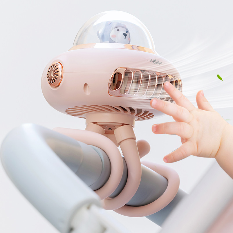 UFO 베리쿨 유모차 선풍기 5000mAh대용량 문어발 휴대용 집게 악세사리 거치대