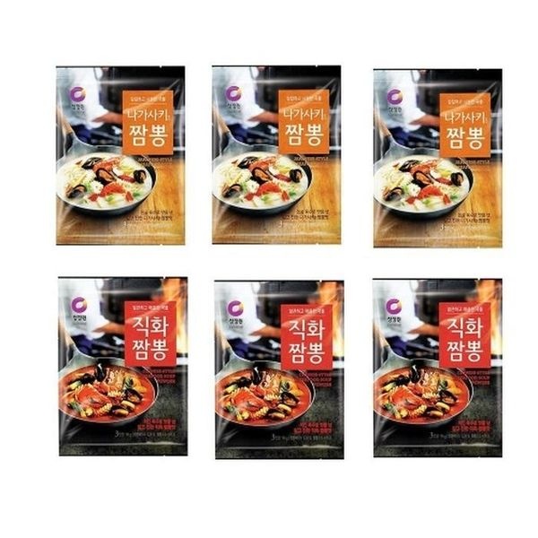 청정원 나가사키짬뽕(분말) 96g (3인분)x3+직화짬뽕 96g (3인분)x3