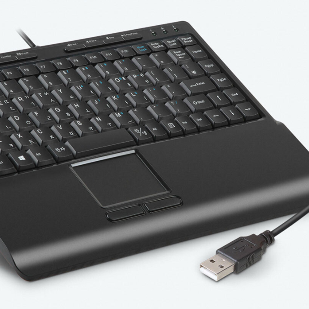 89키 미니 터치패드 유선 키보드 블랙 USB케이블 1.8m