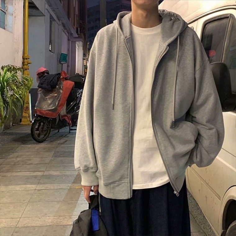 주식회사 오늘팩토리 기모 기본 베이직 무지 후드집업 오버핏 남여공용 학생 학교 사무실