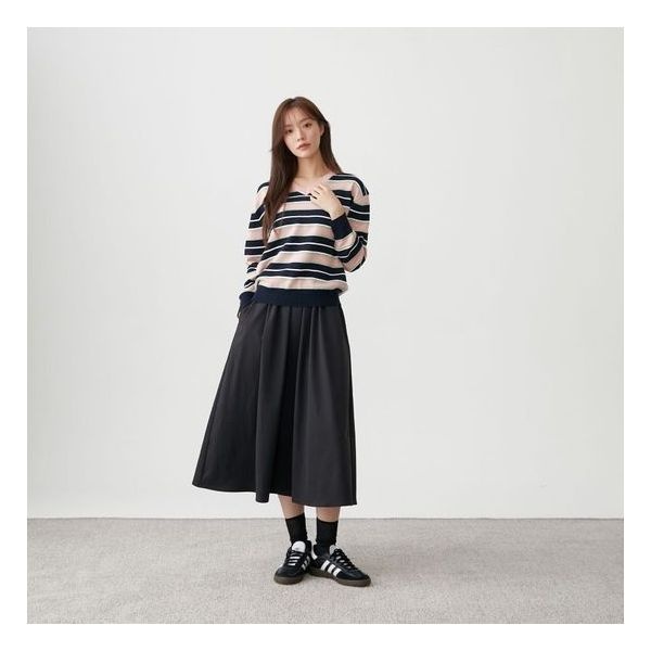 플라스틱아일랜드 V넥 스트라이프 니트 풀오버 PR3KL881 734828