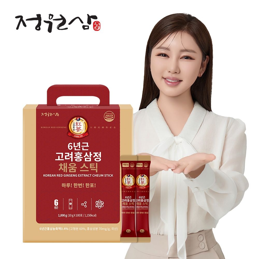 [오늘출발] 정원삼 [공식] 6년근 고려홍삼정 채움스틱(10g x 100포) 대용량 홍삼스틱 선물용