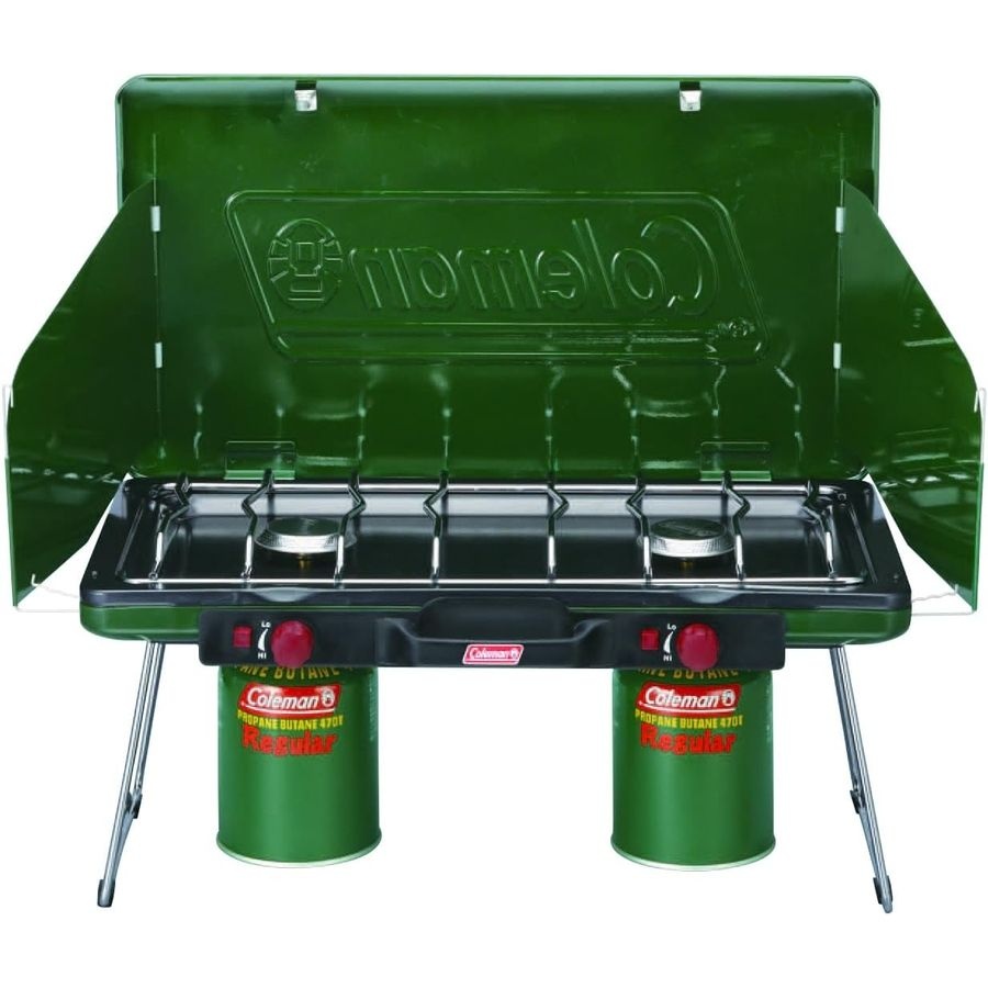 [해외] Coleman 콜맨 트윈 버너 파워 하우스 LP 2버너 스토브 II 그릴 캠프 바베큐 요리