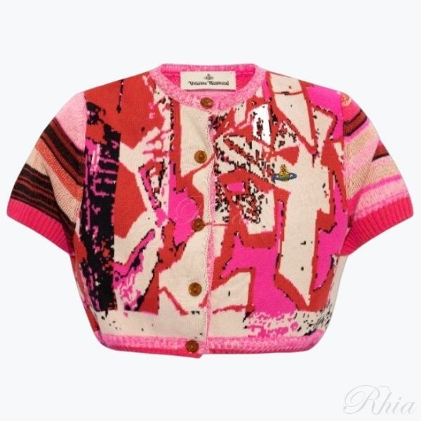 비비안웨스트우드 그래피티 크롭 가디건 18030050 Y001Z O102 그롭