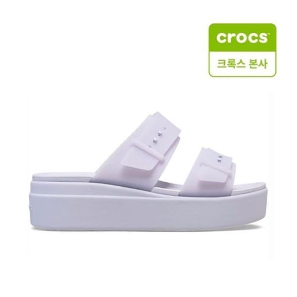 크록스 브루클린 버클 프로스티드 로우 웨지 퍼플 문 210980-5BR 750023