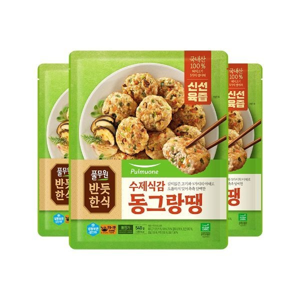 풀무원 풀무원 반듯한식 한식반찬 수제식감 동그랑땡 (540g)X3개