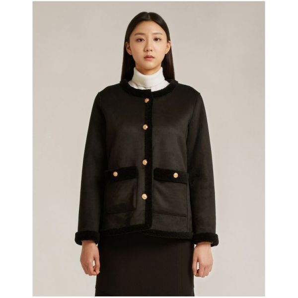 올리비아로렌 [선착순30%쿠폰] 라운드 숏 무스탕 자켓_VOBJFWWA221977724
