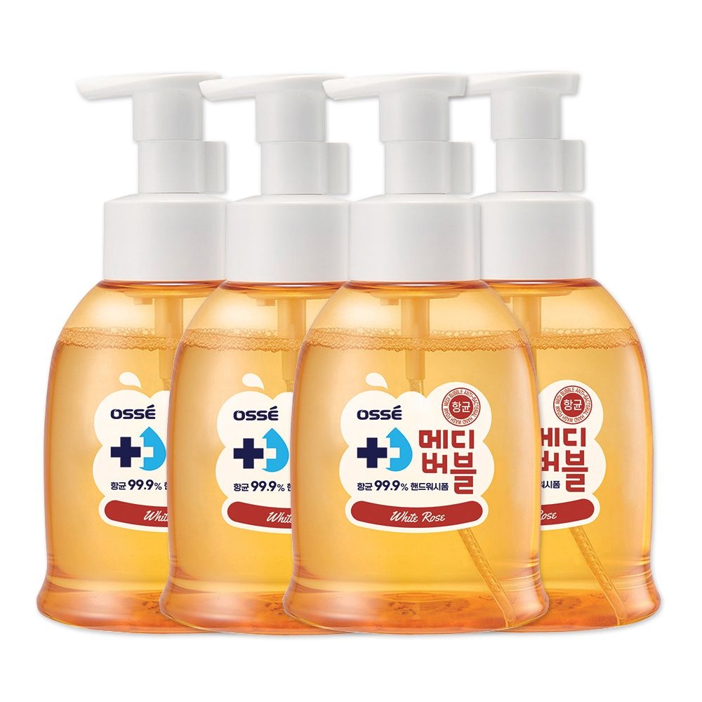 [오늘출발] 오쎄 메디버블 대용량 항균 핸드워시 거품형 500ml x 4개 (로즈향) 유아 어린이 물비누 손세정제