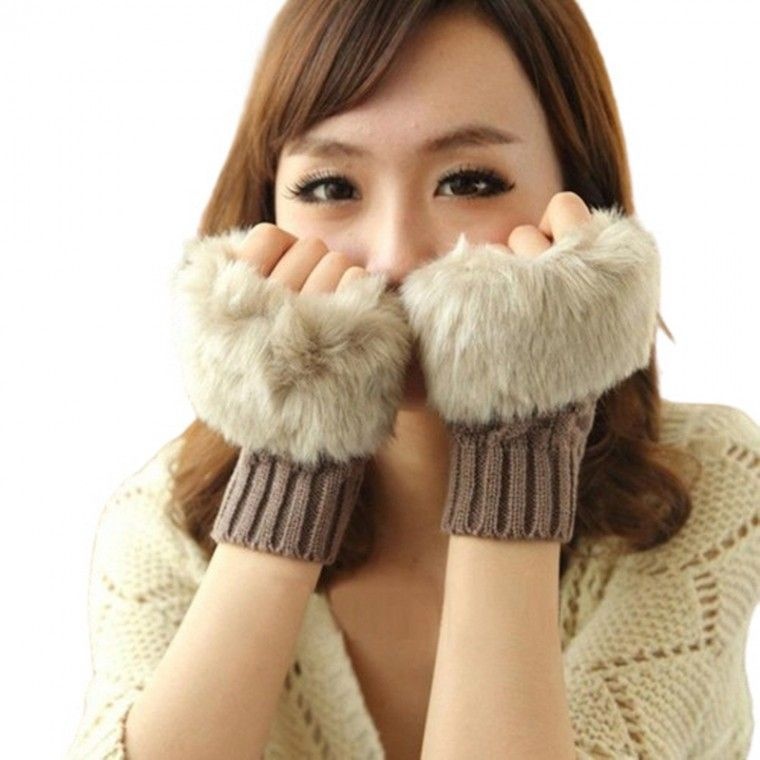 Xinji Herun Clothing 런칭특가 니트 반장갑 핸드워머 컴퓨터 키보드 장갑 겨울 여성 앙고라 털장갑빠른발송