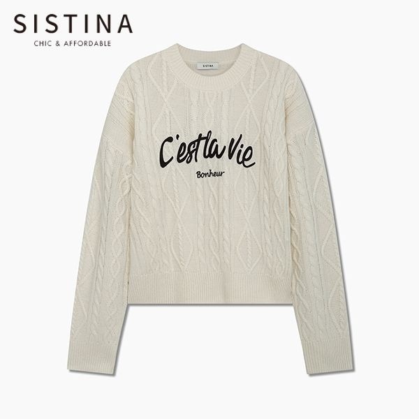 ㈜인동에프엔 시스티나 케이블 레터링 크롭 니트_ASKPOP41190_IV