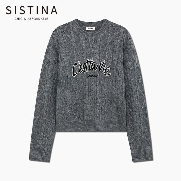 ㈜인동에프엔 시스티나 케이블 레터링 크롭 니트_ASKPOP41190_MG