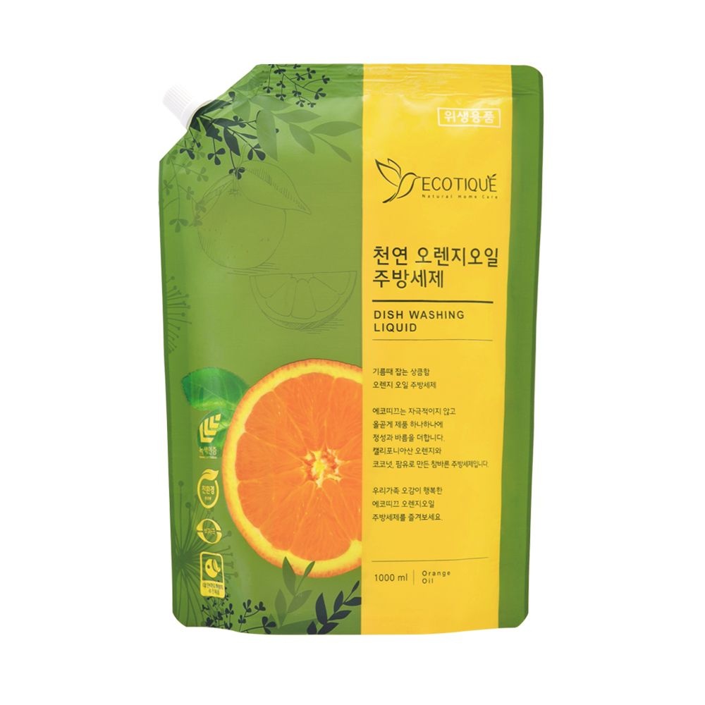 에코띠끄 친환경 오렌지 오일 과일 야채용 주방세제 리필 1000ml