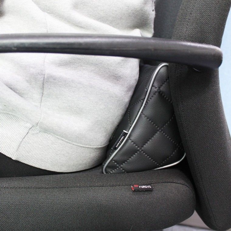 (주)국민유통 국산 사무실 등쿠션 의자 허리 받침대 의자등받이 요추쿠션 디스크 자동차 허리쿠션 메모리폼