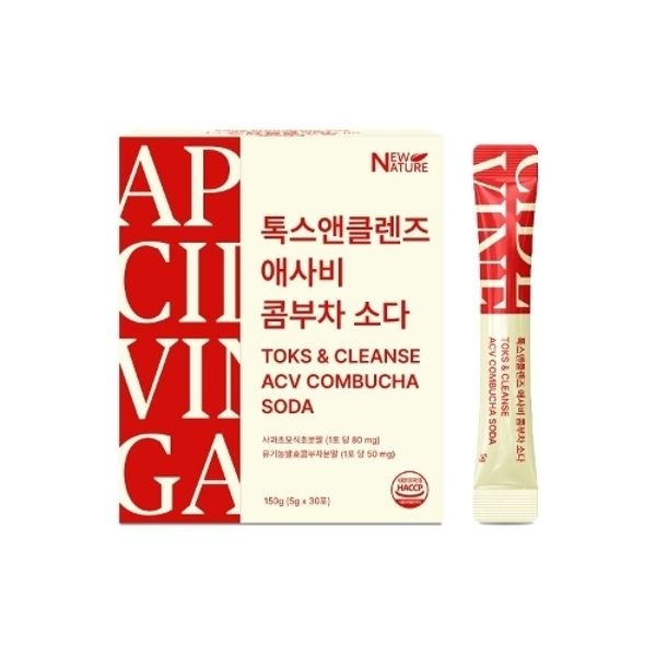 [국내배송]뉴네이처 톡스앤클렌즈 애사비 콤부차 소다 5g 30포
